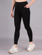Solid Women Black Tights