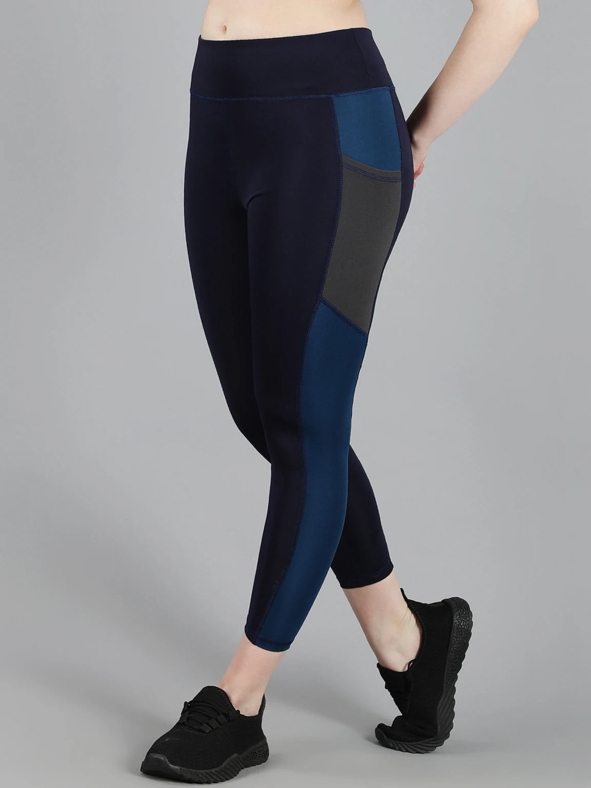 Solid Women Dark Blue Tights