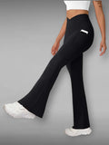 Solid Women Black Tights Gym Wear