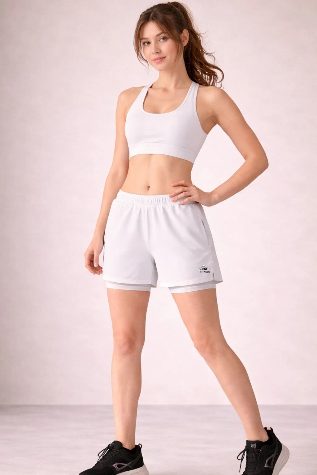 Solid Women White, Off White Gym Shorts, Cycling Shorts, Running Shorts, Sports Shorts, Casual Shorts