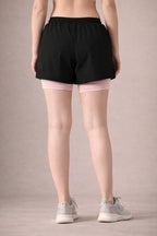 Solid Women Black, Pink Gym Shorts, Cycling Shorts, Running Shorts, Sports Shorts, Casual Shorts