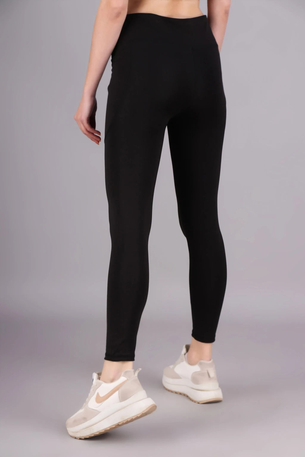 Solid Women Black Tights