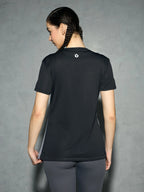 Women Color block Crew Neck Polyester Grey T-Shirt