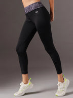 Black Solid Women Black Tights