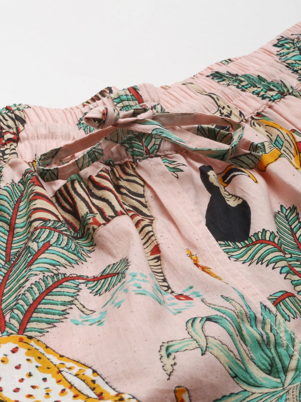 Women Night Suit Set Pink Floral Print