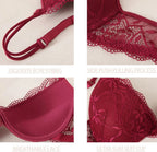 Bra & Panty Set Self Design Maroon Lingerie Set
