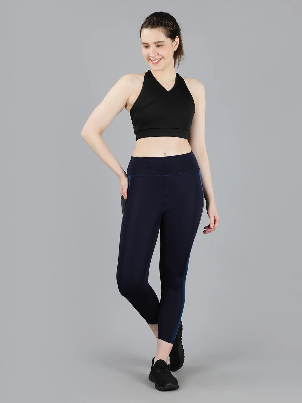Solid Women Dark Blue Tights