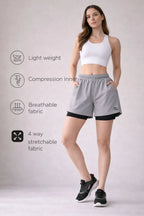 Solid Women Grey, Black Gym Shorts, Cycling Shorts, Running Shorts, Sports Shorts, Casual Shorts