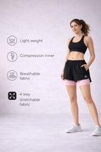 Solid Women Black, Pink Gym Shorts, Cycling Shorts, Running Shorts, Sports Shorts, Casual Shorts