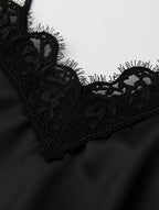 Women Top & Shorts Set Black Self Design