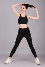 Solid Women Black Tights