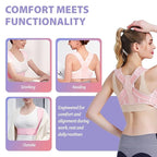 Posture Corrector Belt for Women| Premium Back Support Belt for Back Pain Relief & Shoulder Alignment | Ergonomic Adjustable & Breathable Design with Anti-Tightening Comfort & Double Y Structure