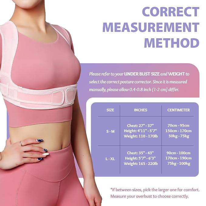 Posture Corrector Belt for Women| Premium Back Support Belt for Back Pain Relief & Shoulder Alignment | Ergonomic Adjustable & Breathable Design with Anti-Tightening Comfort & Double Y Structure