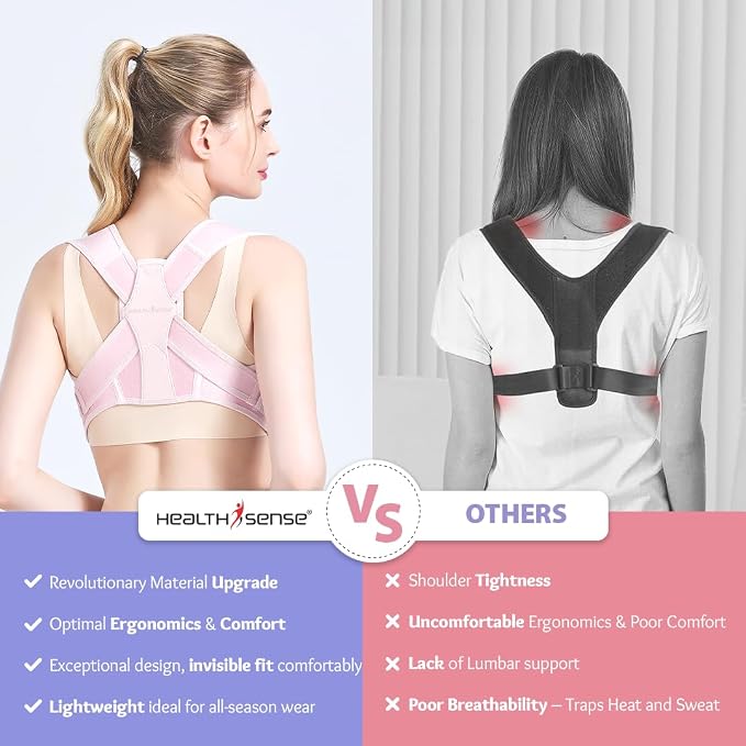 Posture Corrector Belt for Women| Premium Back Support Belt for Back Pain Relief & Shoulder Alignment | Ergonomic Adjustable & Breathable Design with Anti-Tightening Comfort & Double Y Structure